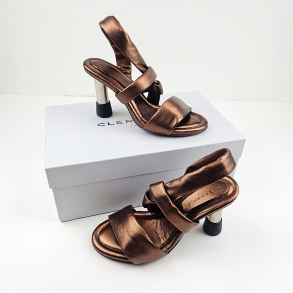 Clergerie Kae Sandals Lambskin Metal Rust - Picture 6 of 9